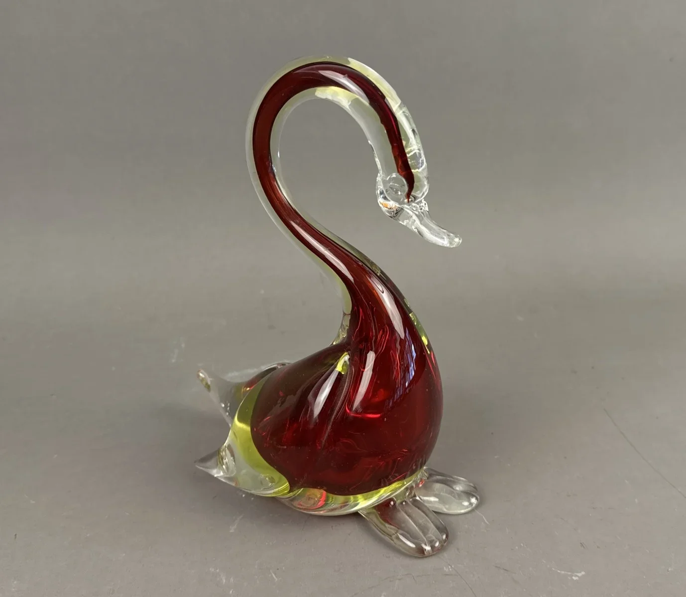 Murano, Glasschwan Figur, Venedig um 1970, H 21cm