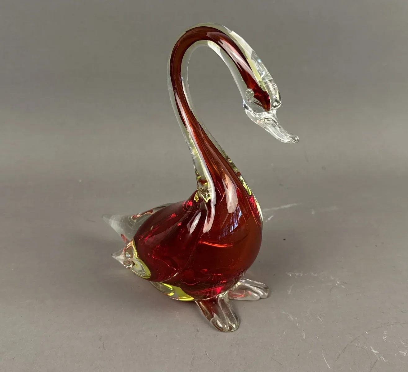 Murano, Glasschwan Figur, Venedig um 1970, H 21cm