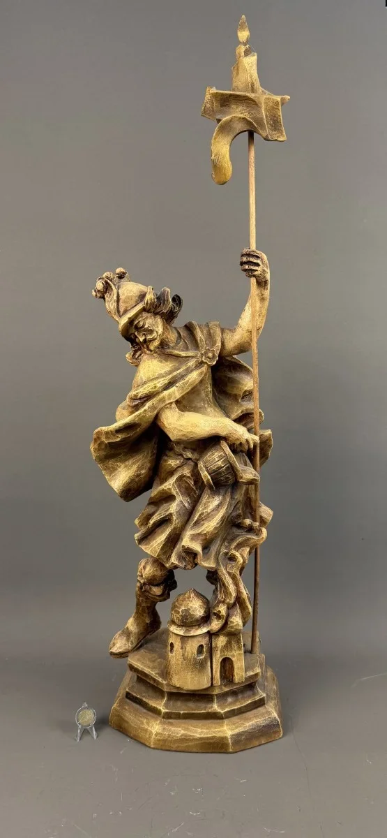 Heiligen Florian,  Schutzpatrons der Feuerwehr,  H 83 cm 