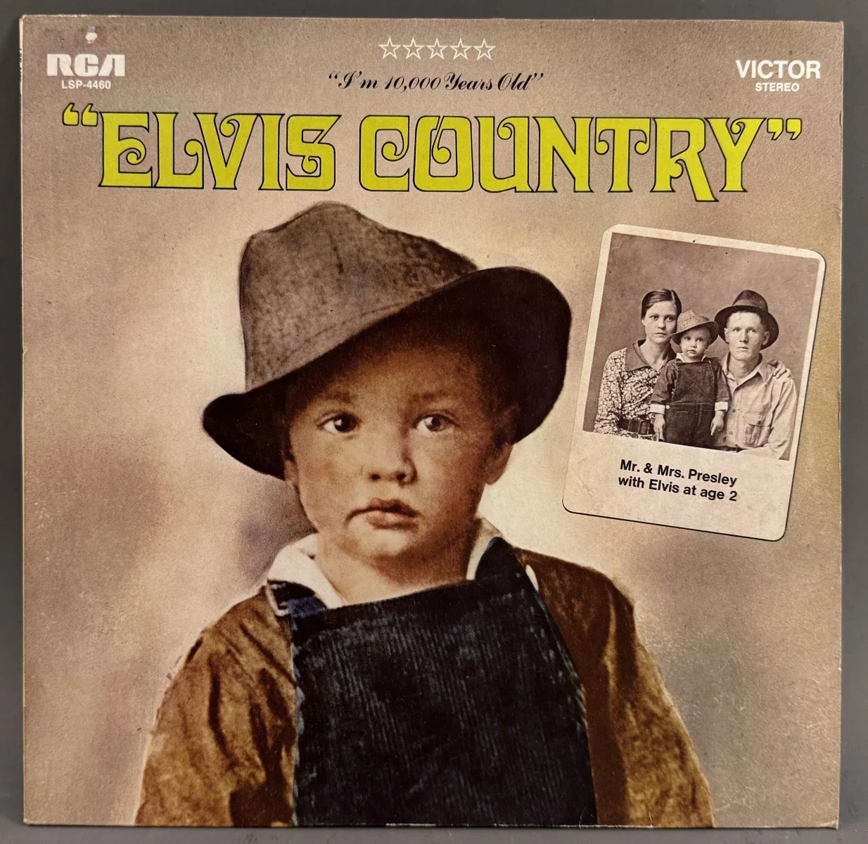 Vinyl-LP Elvis Presley mit dem Titel "Elvis Country (I'm 10,000 Years Old)". Januar 1971 beim Label RCA Victor.  siehe Bilder um Besichtigung wird gebeten.