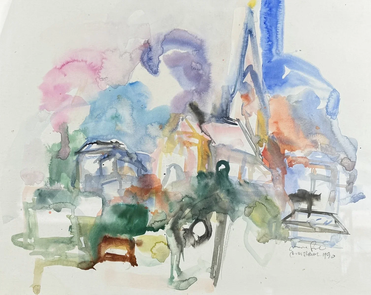 Adolf David Planner (Marburg 1914-2010 Villach), signiert, Aquarell, verglast, gerahmt, Gesamtmaß: 53x43 cm