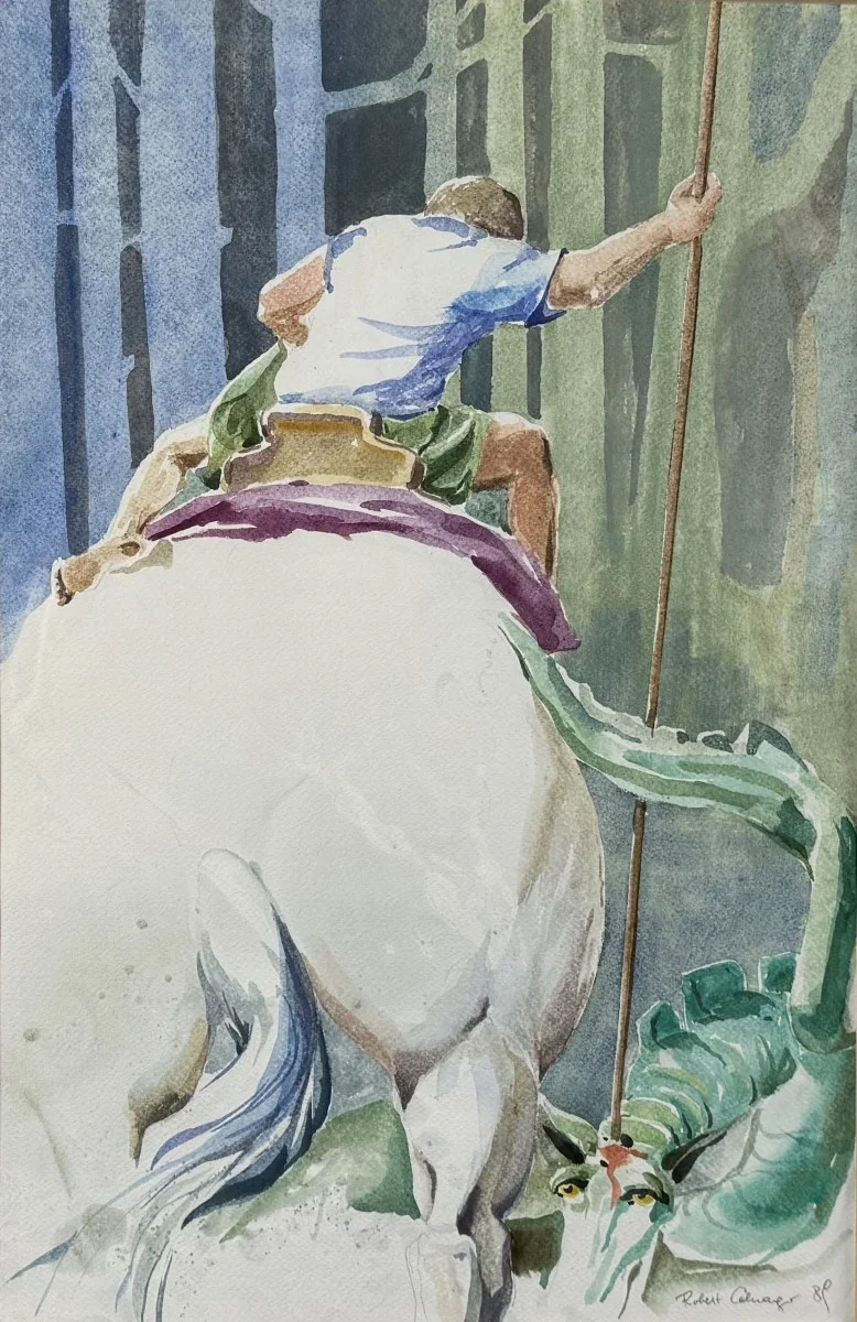 Robert Colango, Aquarell, signiert, Bildmaß: 49x32 cm, verglast, gerahmt, Gesamtmaß: 70x54 cm