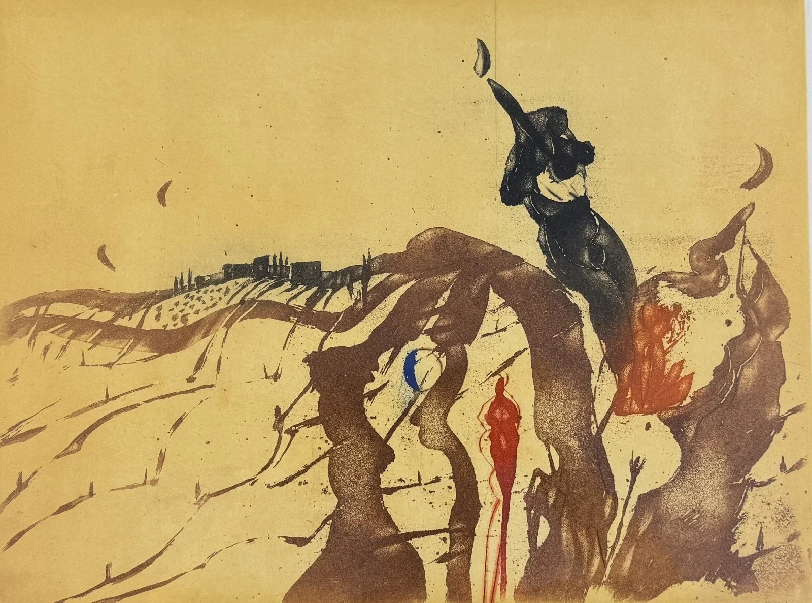 Karl Brandstätter (Lautz bei Villach 1946 geb.), signiert, Lithografie, 46/100, Bildmaß: 40x30 cm, verglast, gerahmt, Gesamtmaß: 53x43 cm