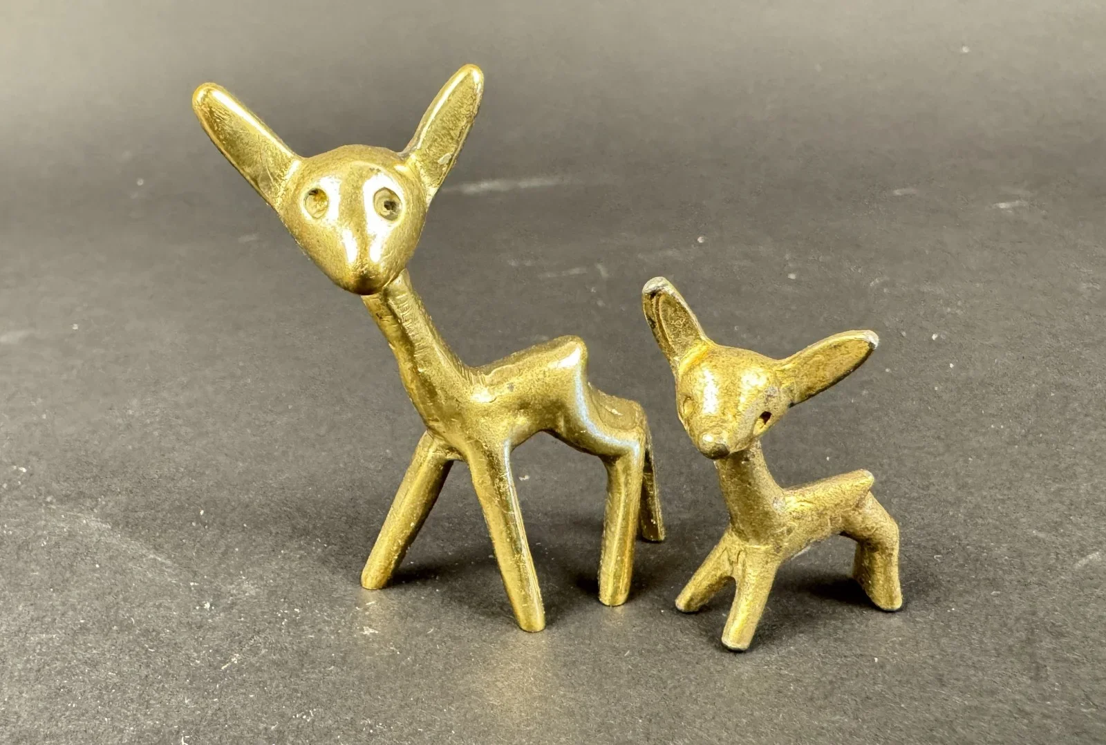 Zwei Tierfiguren, Messingguss,  H 6cm