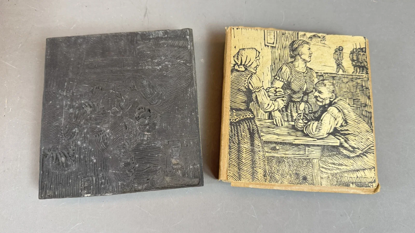 Switbert Lobisser (Tiffen 1878-1943 Klagenfurt, Studium an der Wiener Akademie Mitglied Wiener Künstlerhaus), "ORIGINAL Holzstock", Druckstock -   Absolute Rarität, Gesamtmaß: 12,5x13,5 cm