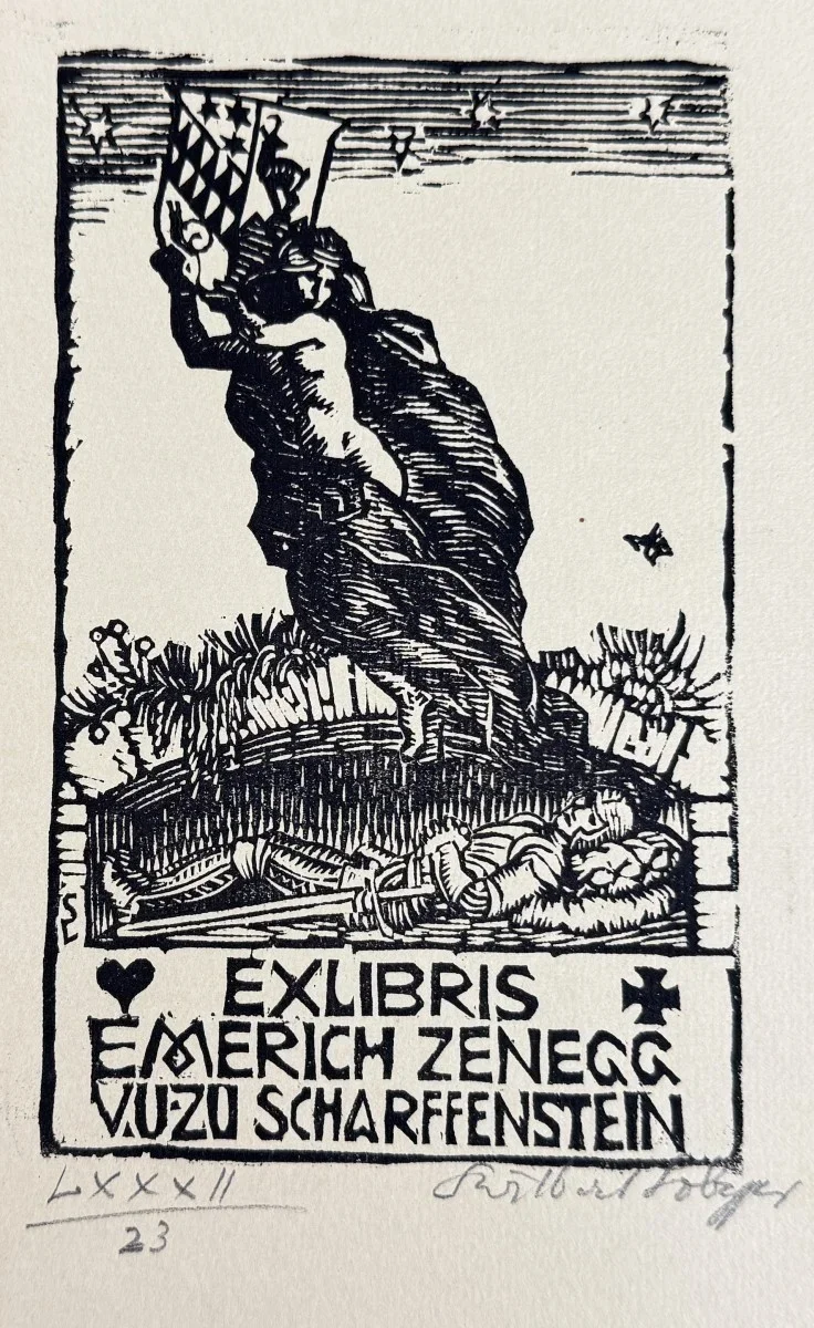Switbert Lobisser (Tiffen 1878-1943 Klagenfurt, Studium an der Wiener Akademie Mitglied Wiener Künstlerhaus), signiert, Holzschnitt, Bildmaß: 10x16 cm, Gesamtmaß: 12x22 cm