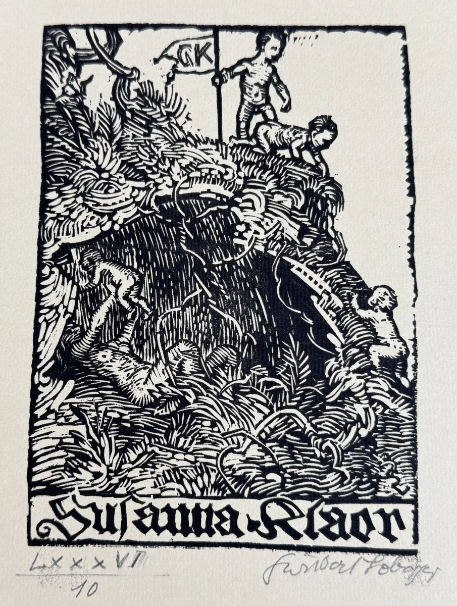 Switbert Lobisser (Tiffen 1878-1943 Klagenfurt, Studium an der Wiener Akademie Mitglied Wiener Künstlerhaus), signiert, Holzschnitt, Bildmaß: 11x15 cm, Gesamtmaß: 16x25 cm