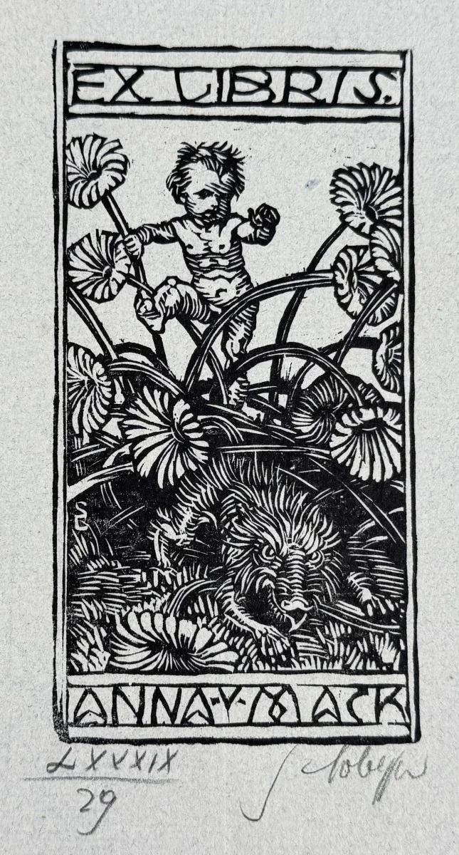 Switbert Lobisser (Tiffen 1878-1943 Klagenfurt, Studium an der Wiener Akademie Mitglied Wiener Künstlerhaus), signiert, Holzschnitt, Bildmaß: 8x15 cm, Gesamtmaß: 24x39 cm