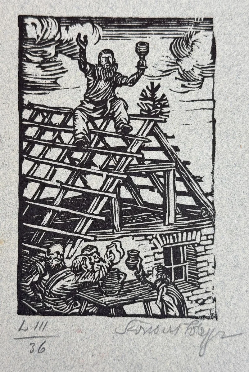 Switbert Lobisser (Tiffen 1878-1943 Klagenfurt, Studium an der Wiener Akademie Mitglied Wiener Künstlerhaus), signiert, Holzschnitt, Bildmaß: 12x8 cm, Gesamtmaß: 21x35 cm