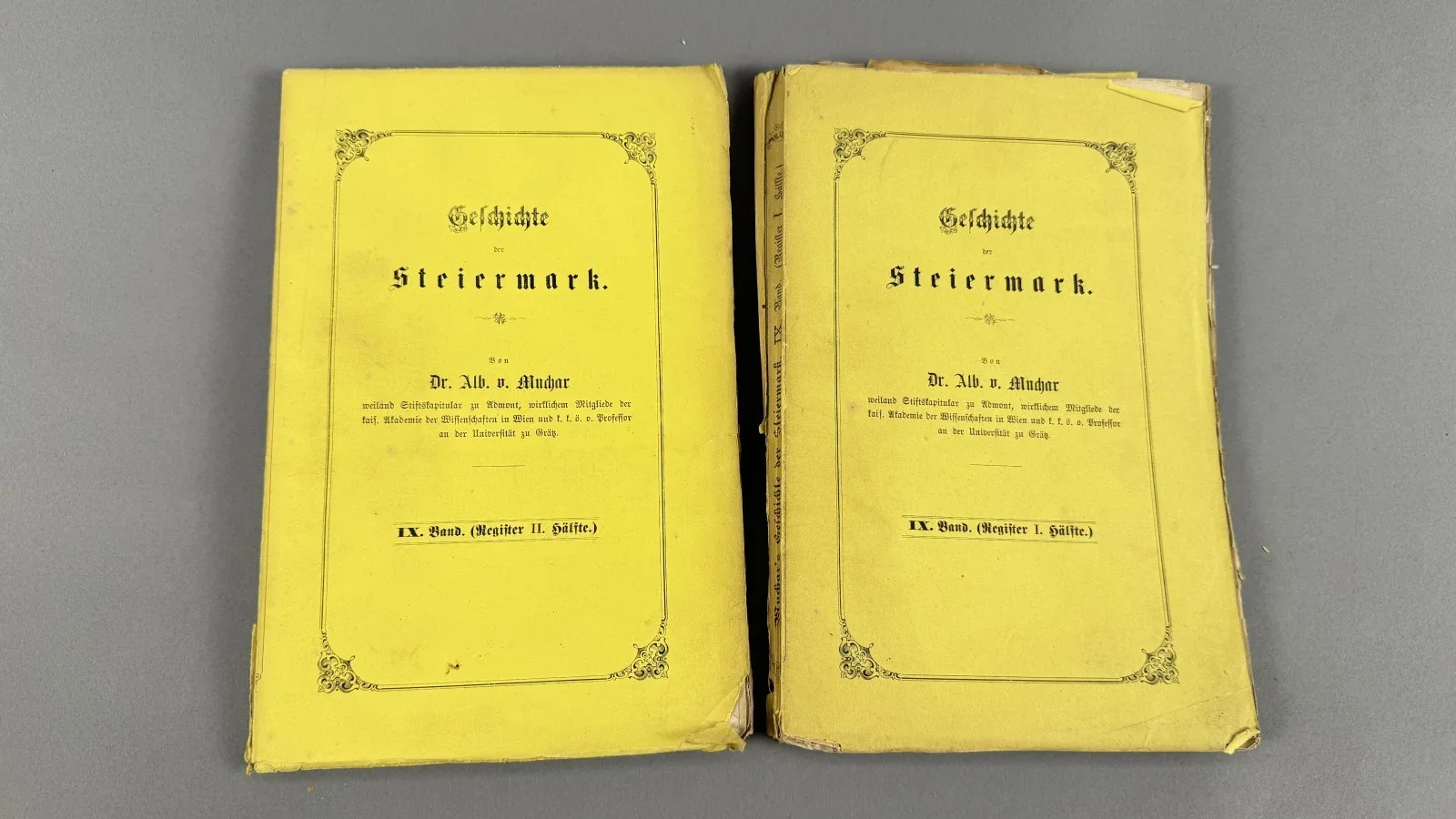 Geschichte der Steiermark, zwei Bände, 1874, Albert von Muchar aus den Jahren 1844–1874.