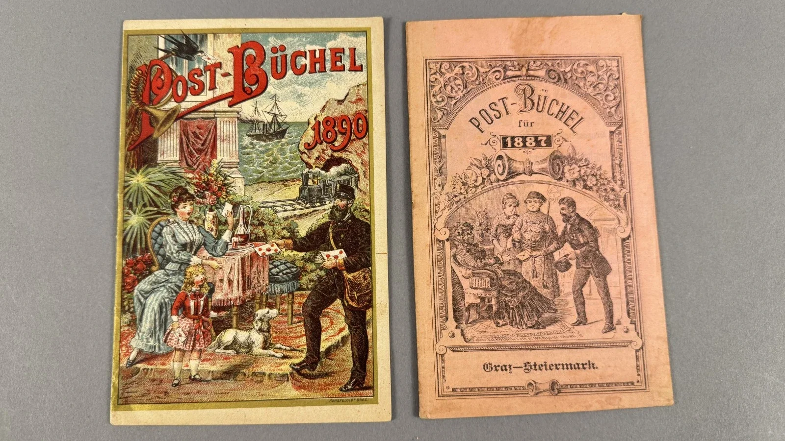 Zwei Post-Büchel Jahrgänge 1887 und 1890