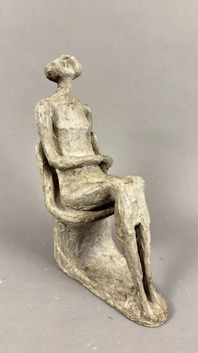 Abstrakte Frauenfigur, moderne Skulptur, H 25 cm