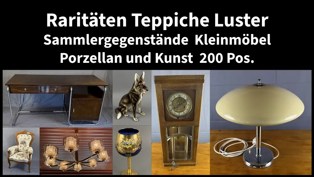 Raritäten Teppiche Luster Sammlergegenstände Kleinmöbel Porzellan und Kunst